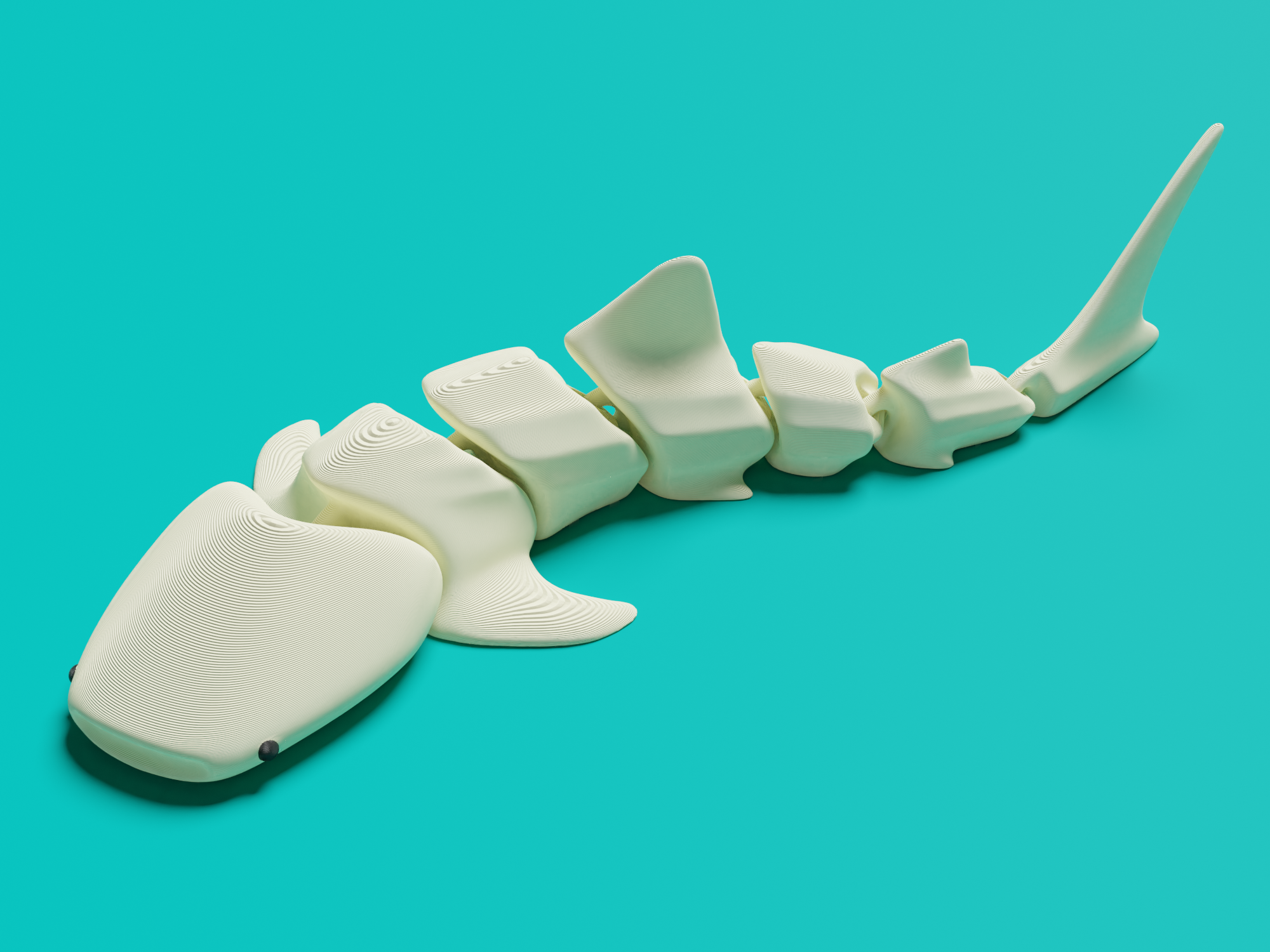 Tubarão-baleia articulado impresso em 3D