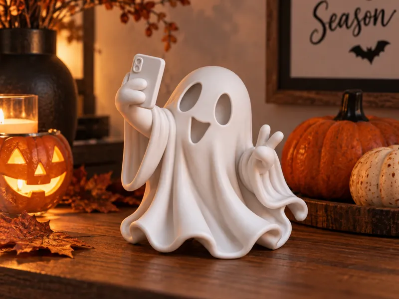 Fantasma Selfie – Decoração de Halloween impresso em 3D
