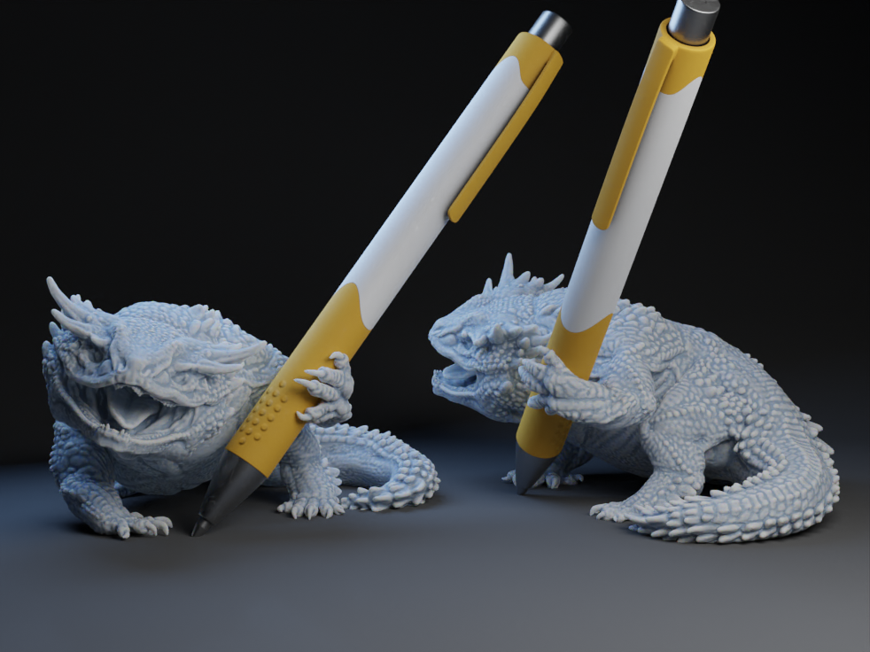 Porta-canetas Dragão impresso em 3D