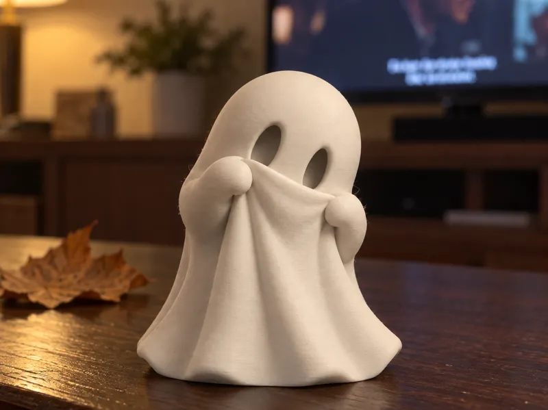 Fantasminha Tímido de Halloween impresso em 3D
