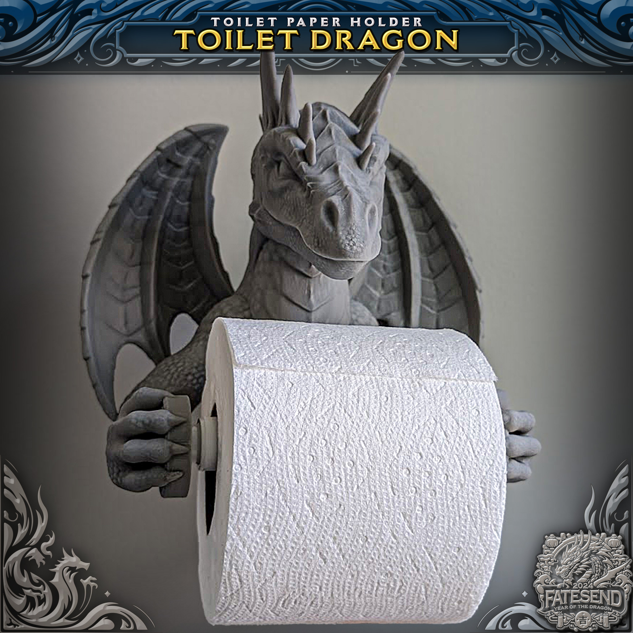 PAPEL HIGIÊNICO DRAGON - Não são necessários suportes impresso em 3D
